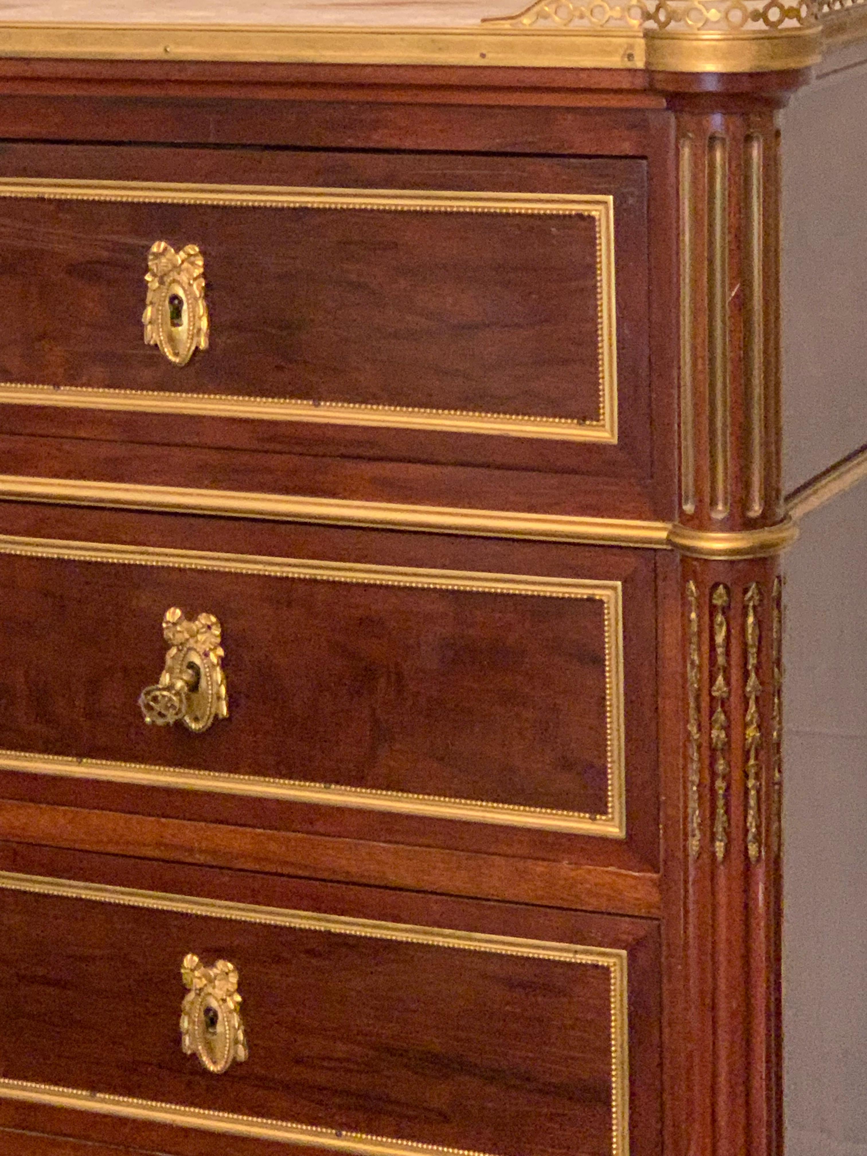 Bronze Chests of drawers mahogany and bronze For Sale
