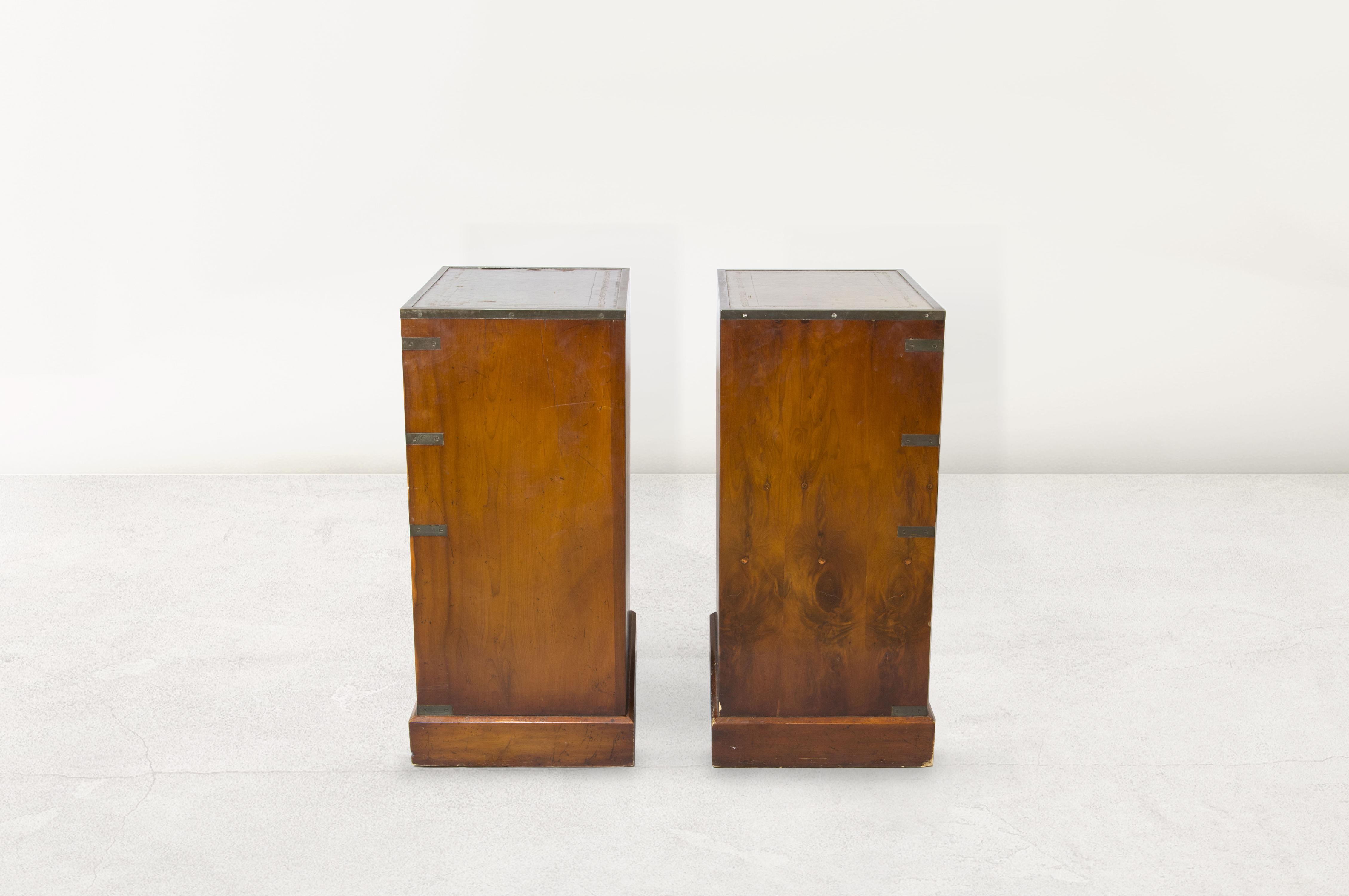Chests with Leather Writing Tables, 1950s, Set of 2 In Good Condition In Monaco, Monaco