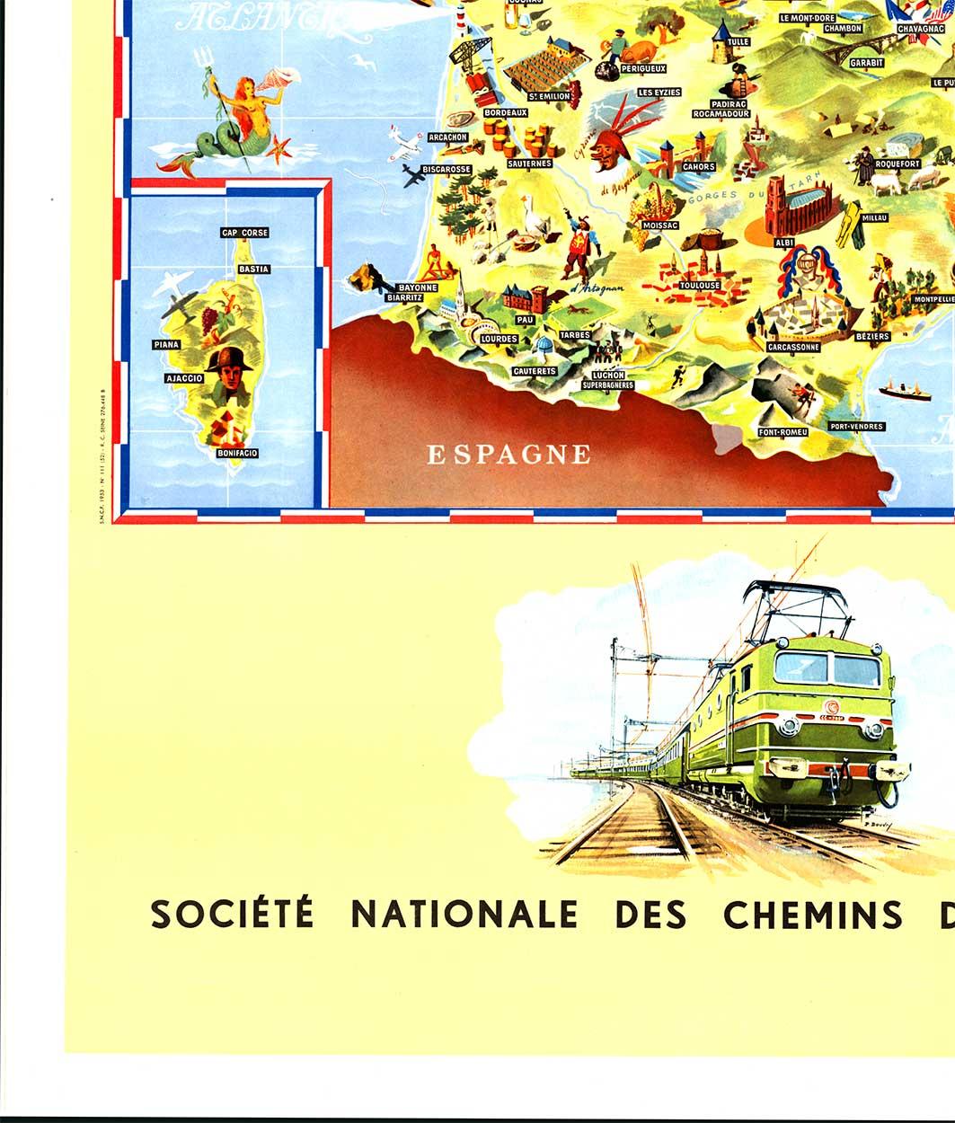 Cartel de viaje original francés de época: 
