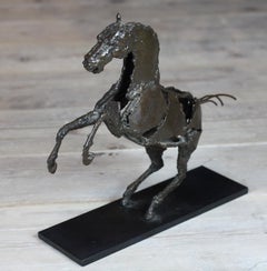 Cheval Cabré - 'Prancing Horse' sculpture in Patinated iron by Patrice Mesnier