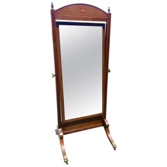 Cheval Mirror in Mahogany, English, circa 1900