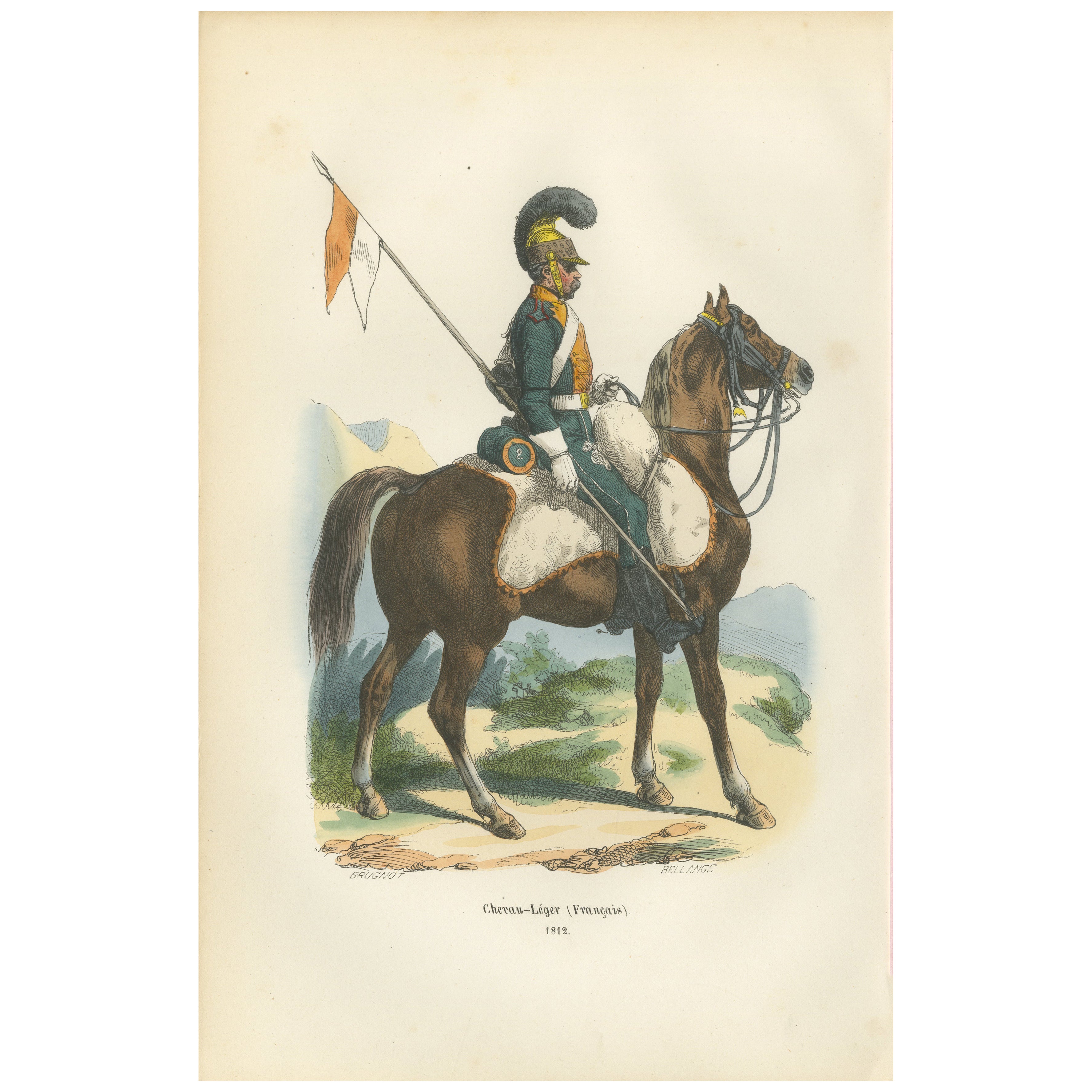 Chevau-Léger Français, Napoleonic Guard Cavalry Officer on Horseback, 1843