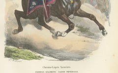 Chevau-Léger Lancer, Imperial Guard, Napoleonic Cavalry Print, 1843
