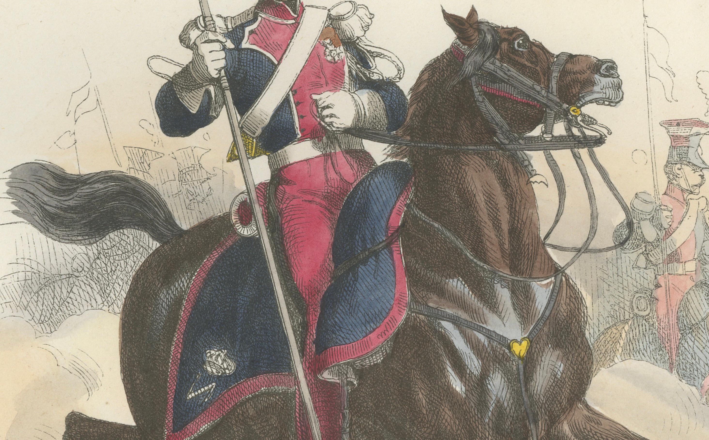 Chevau-Léger Lancer, Imperial Guard, Napoleonic Cavalry Print, 1843