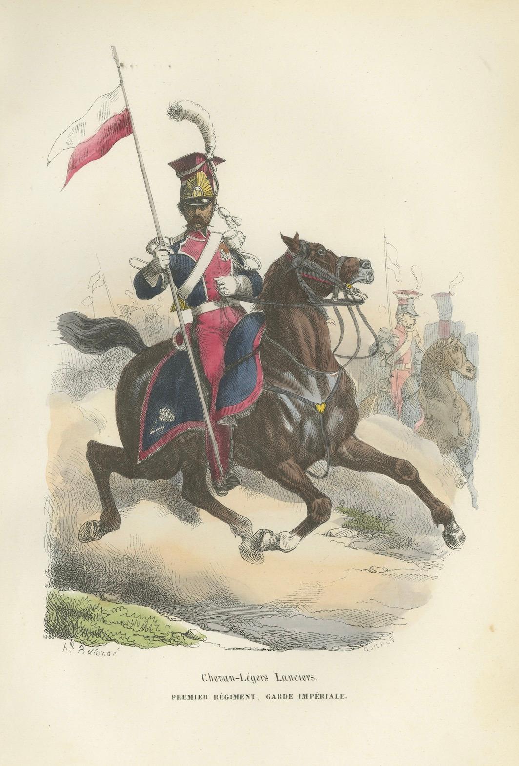 Chevau-Léger Lancer, Imperial Guard, Napoleonic Cavalry Print, 1843