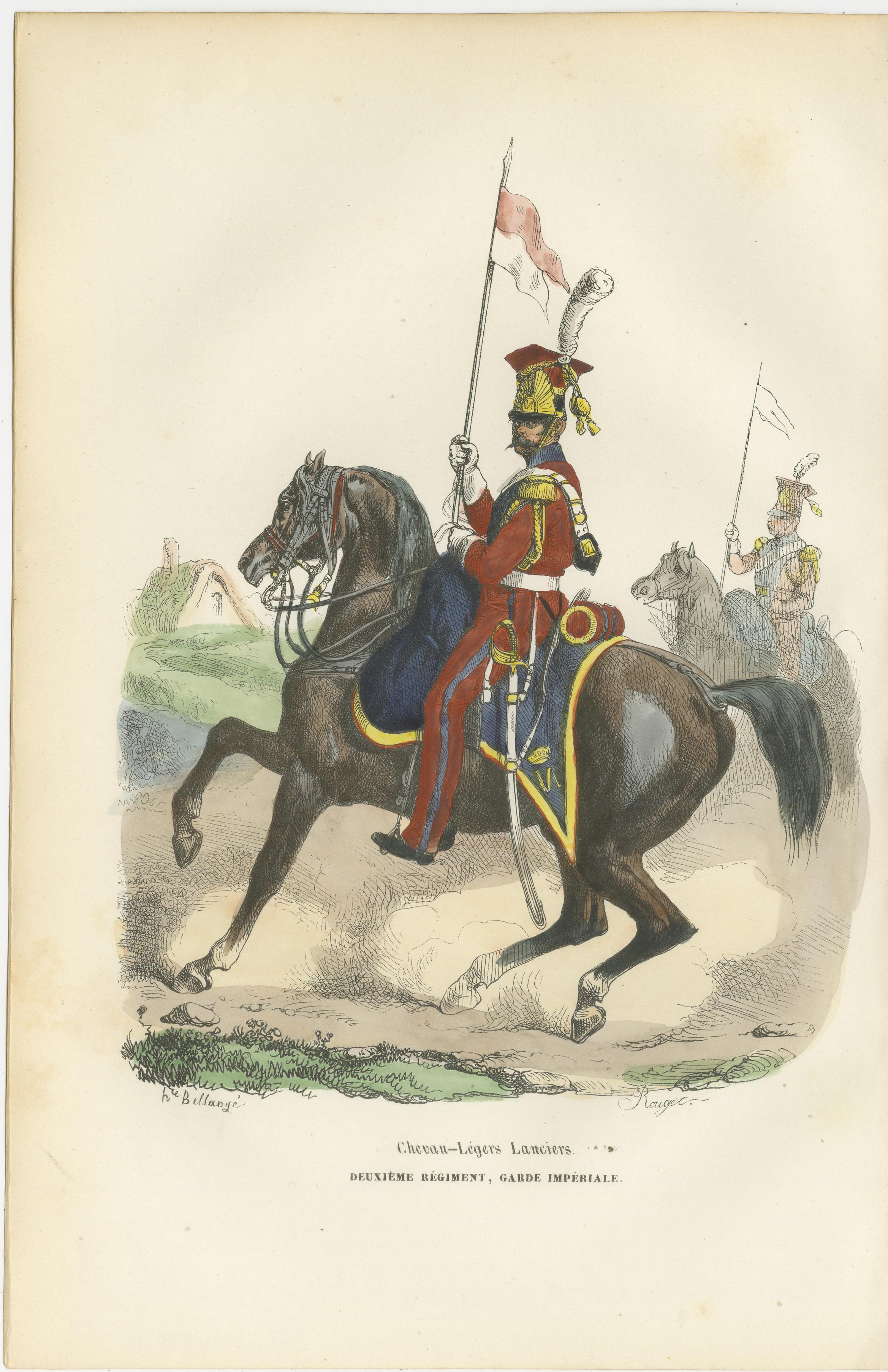 Chevau-Légers Lanciers, Imperial Guard Cavalry, Napoleon, Handcolored in 1843