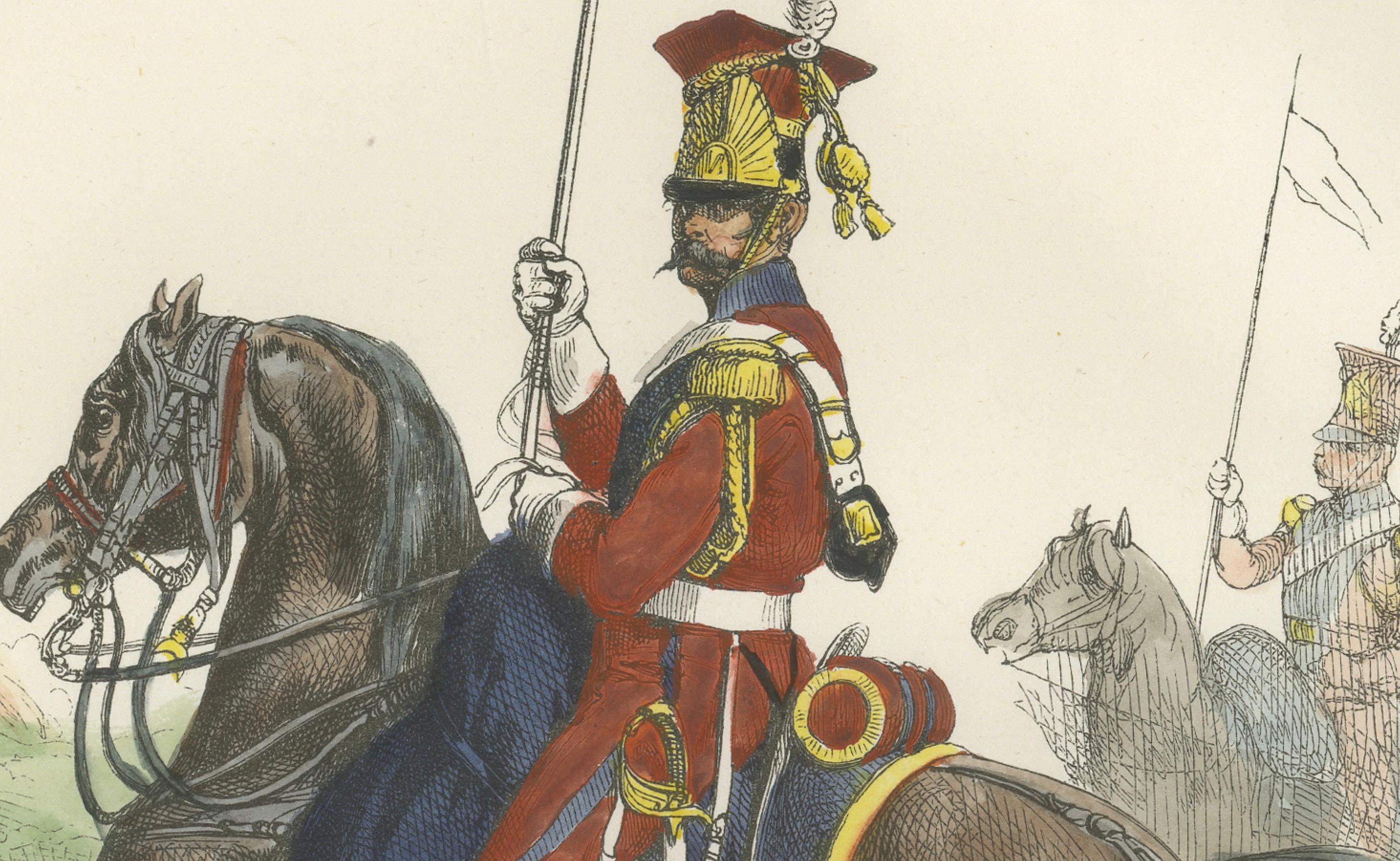 Chevau-Légers Lanciers, Imperial Guard Cavalry, Napoleon, Handcolored in 1843