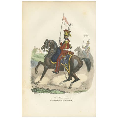 Chevau-Légers Lanciers, Imperial Guard Cavalry, Napoleon, Handcolored in 1843