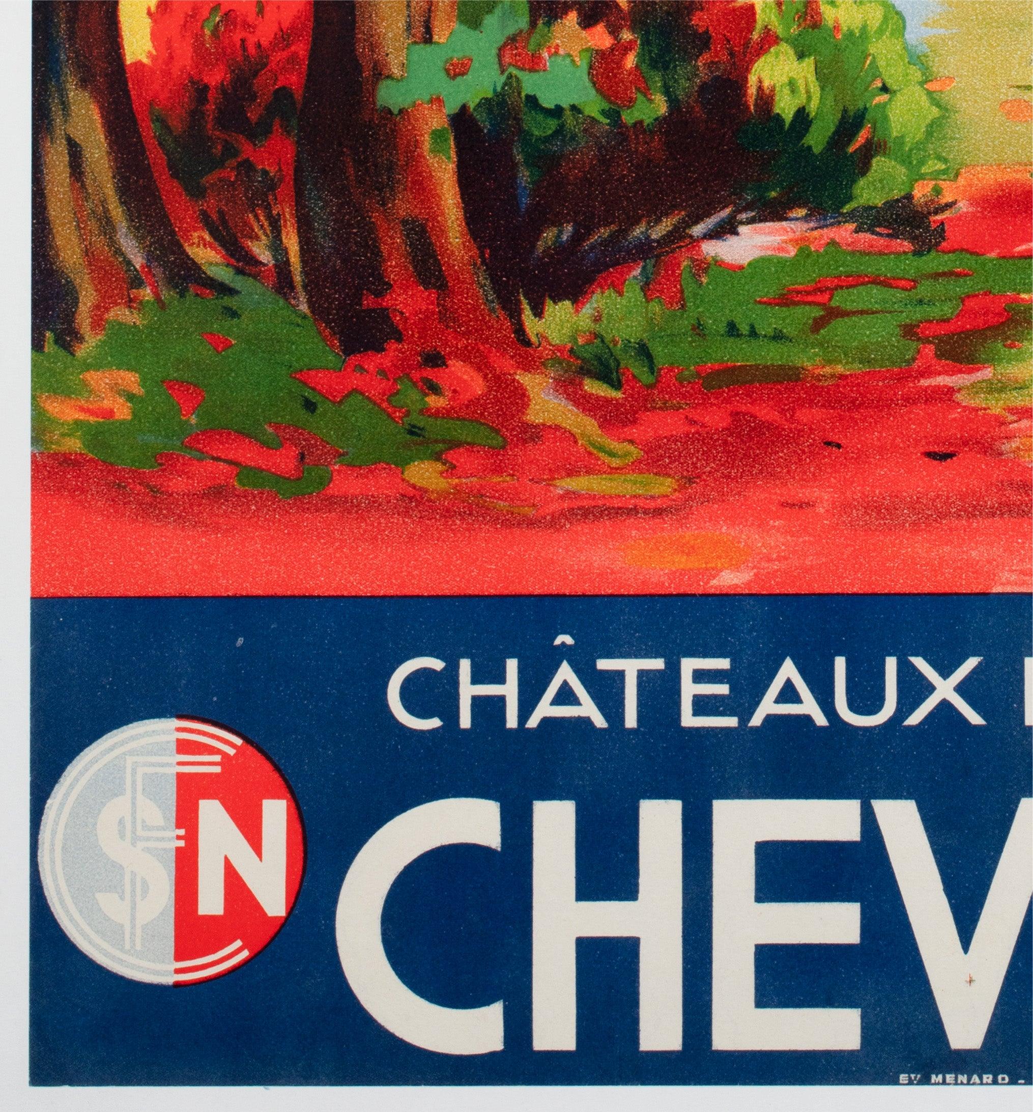 Cheverny c1937 SNCF French Railway Reise-Werbeplakat, E. Paul Champseix im Angebot 1