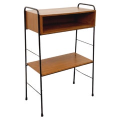 Chevet ou petite étagère vintage en teck et métal noir style String Tomado
