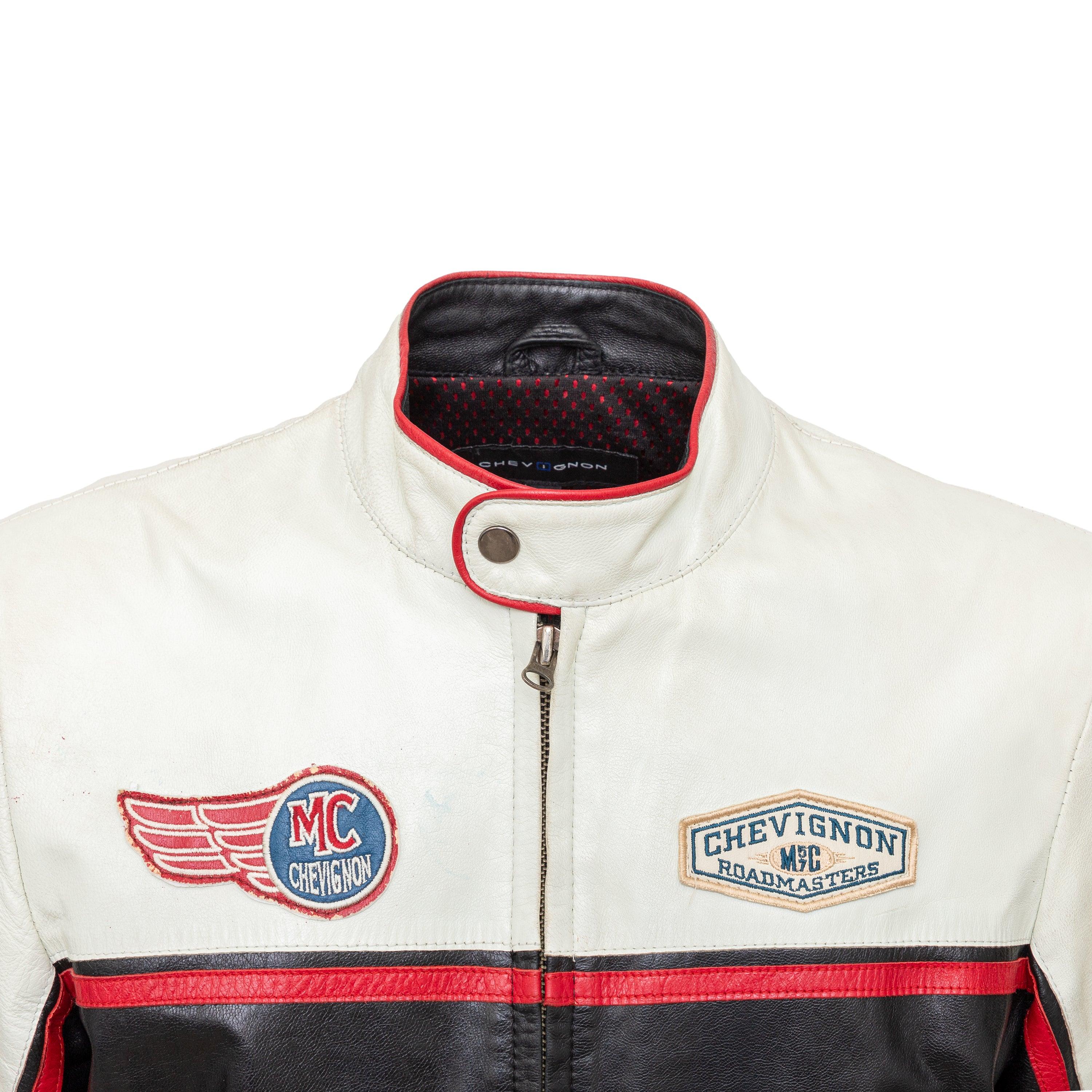 Chevignon Biker Leather Jacket - '90s In Good Condition For Sale In Milano, IT
