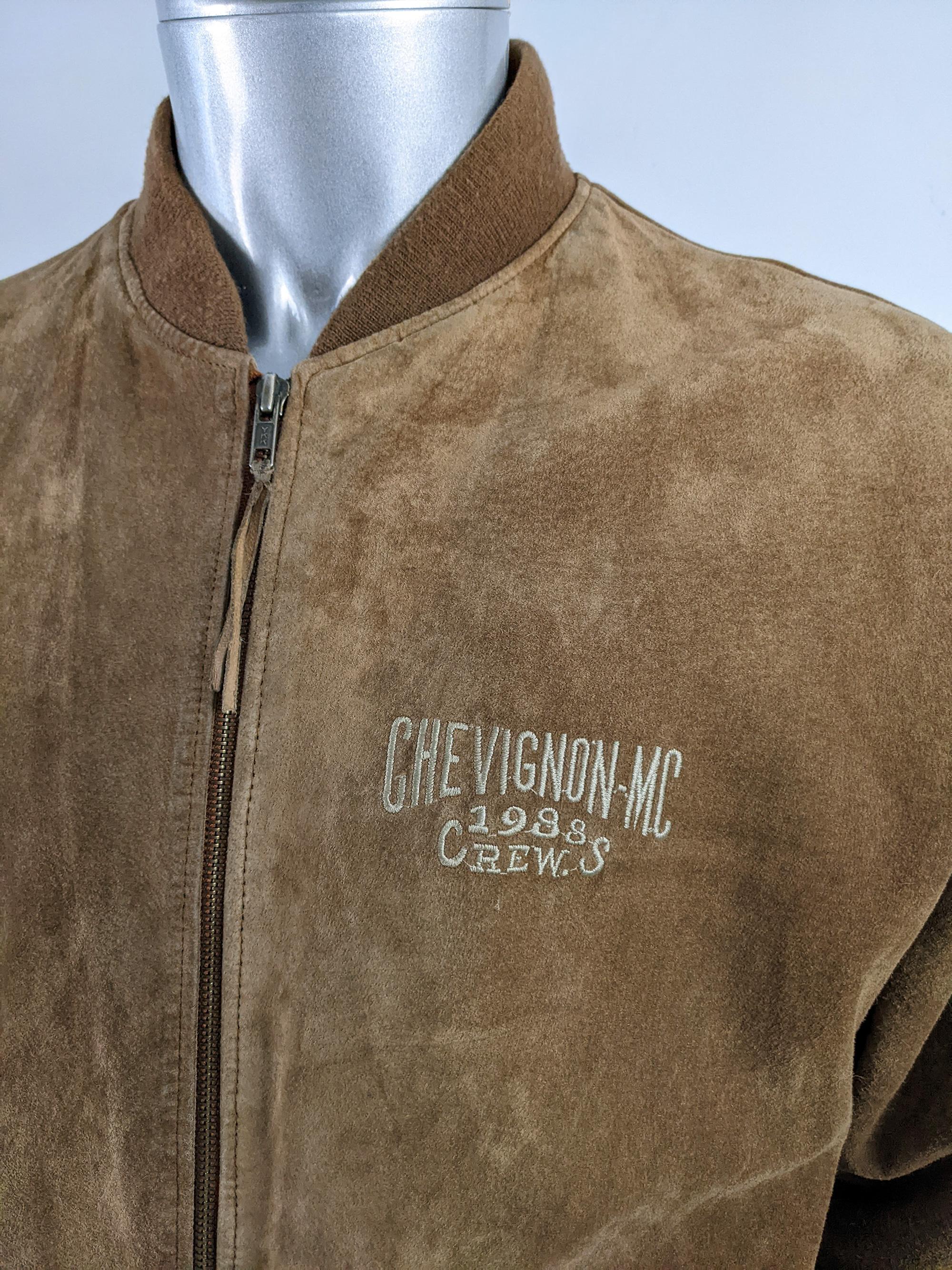 chevignon leather bomber jacket
