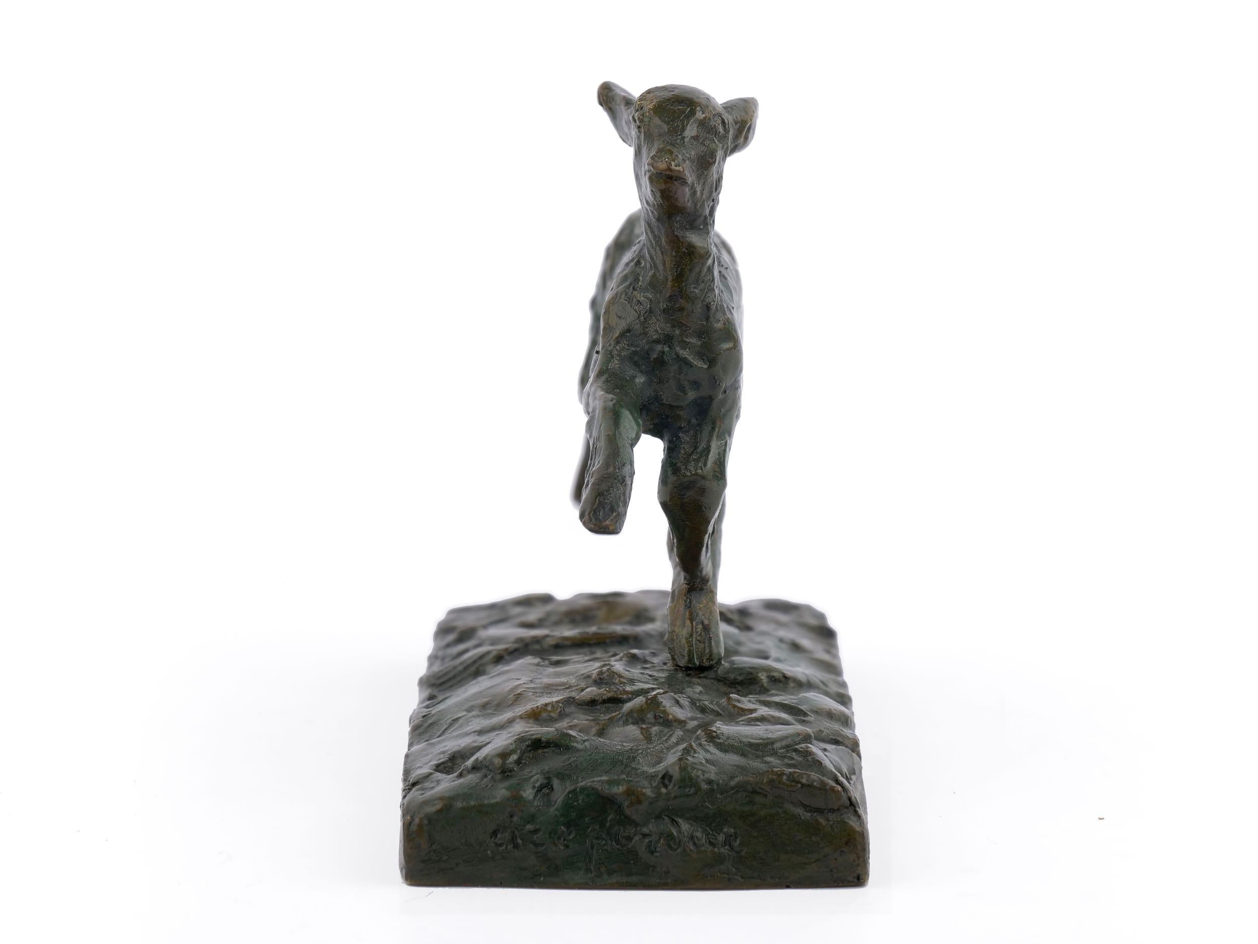 “Chevreau Courant” French Modernism Bronze Sculpture by Ary Bitter & Susse 2