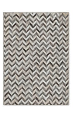 Chevron, 9 x 12 Ft Handmade Natural Leather Patchwork Rug, Flat Weave, Chevron P