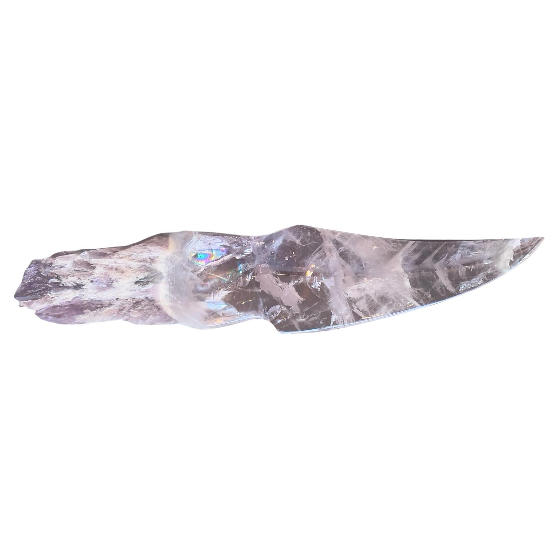 Chevron Amethyst Hand-Carved Dagger For Sale