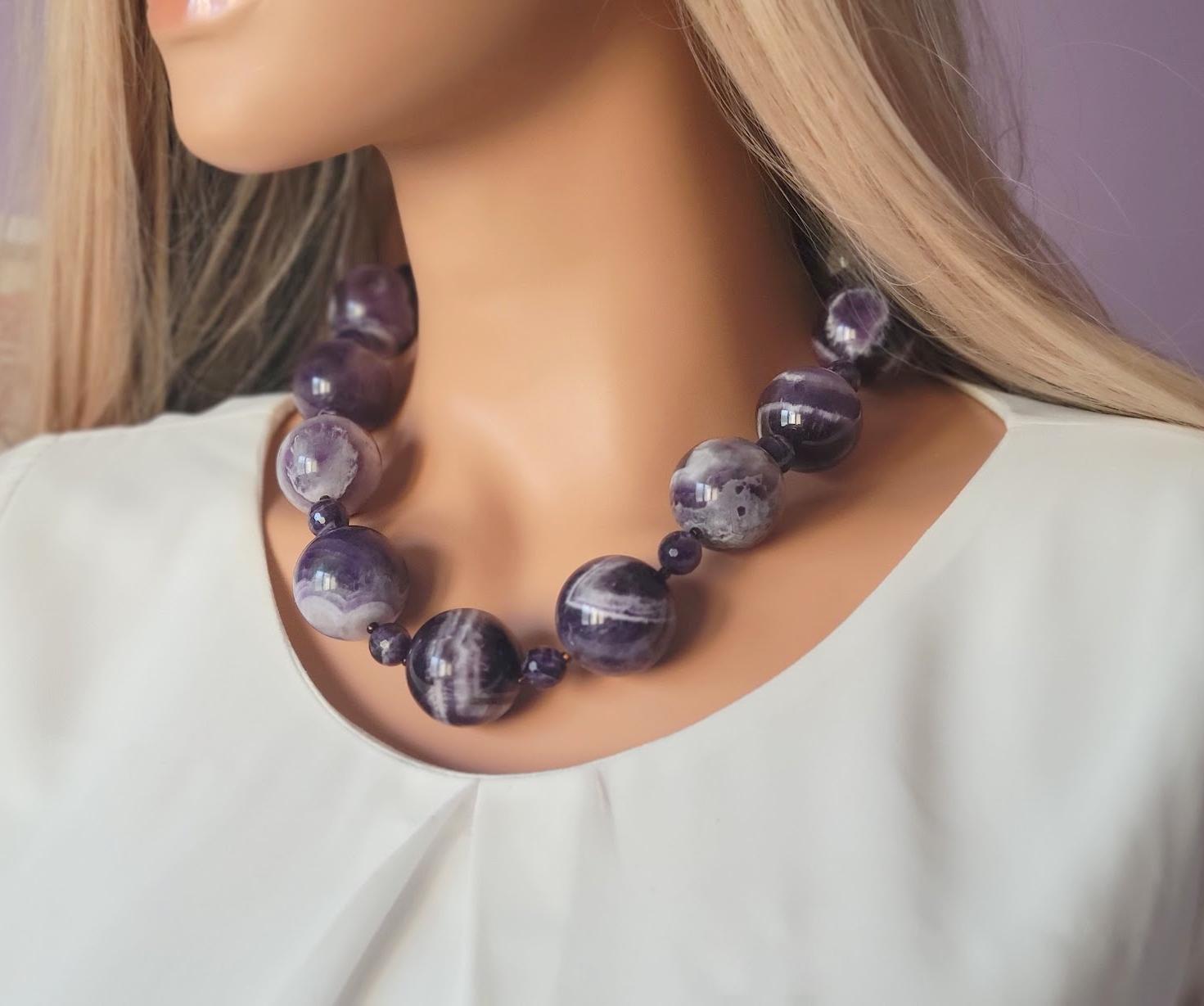 Chevron Amethyst Necklace For Sale 2