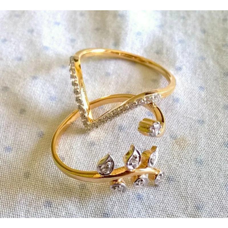 Chevron And Leaf Ring Enhancer Bands 14k Solid Gold Diamond Engagement Ring Gift
Light weight can be worn everyday

Additional information:
Condition: New with tags: A brand-new, unused, and unworn item (including handmade items) in the original