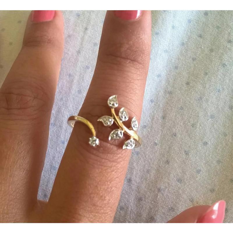 Round Cut Chevron and Leaf Diamond Engagement Ring Enhancer Bands in 14k Solid Gold For Sale