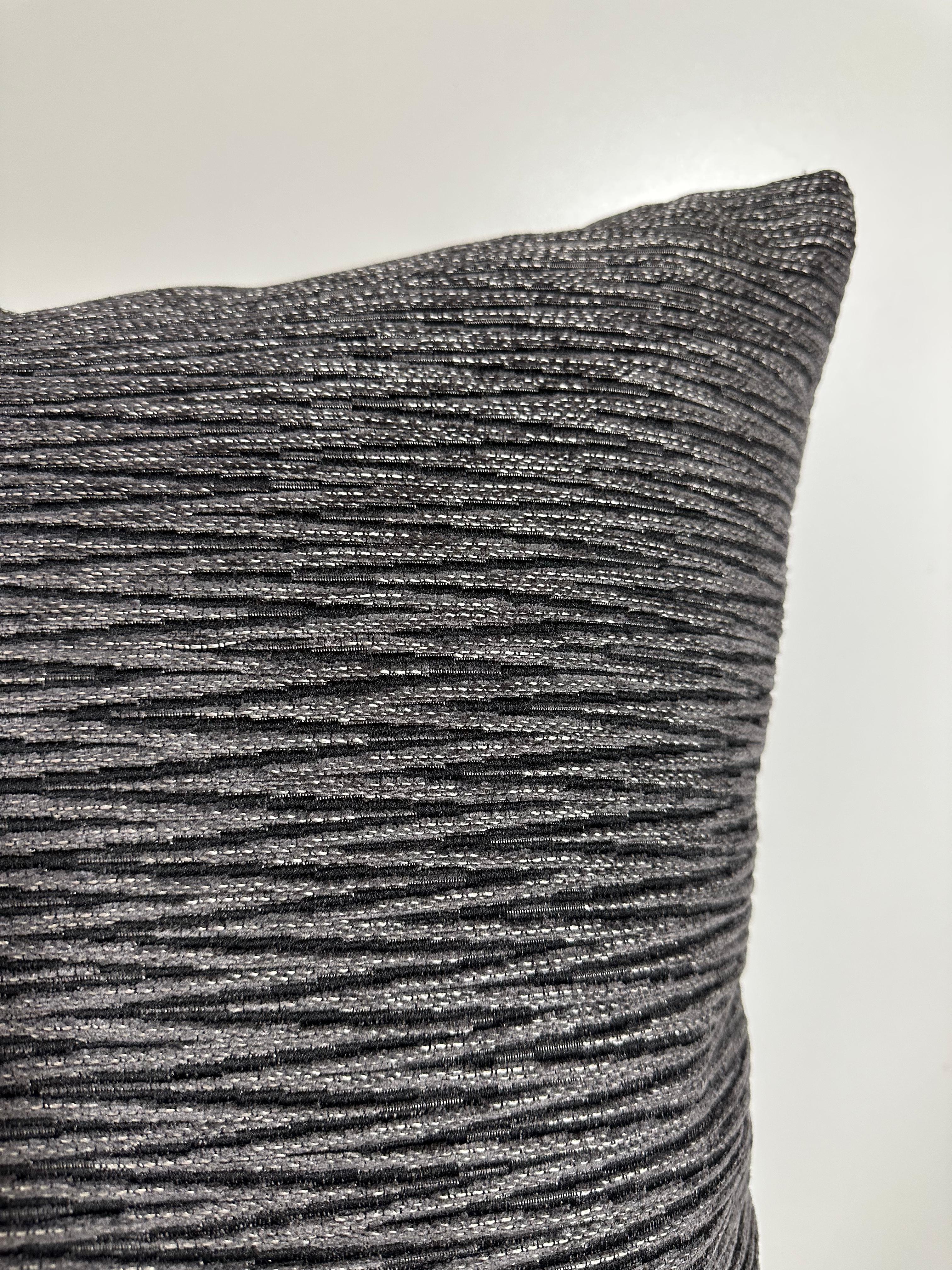 American Chevron Charcoal- Black & Gray throw pillow in imported fabrics by Mar de Doce
