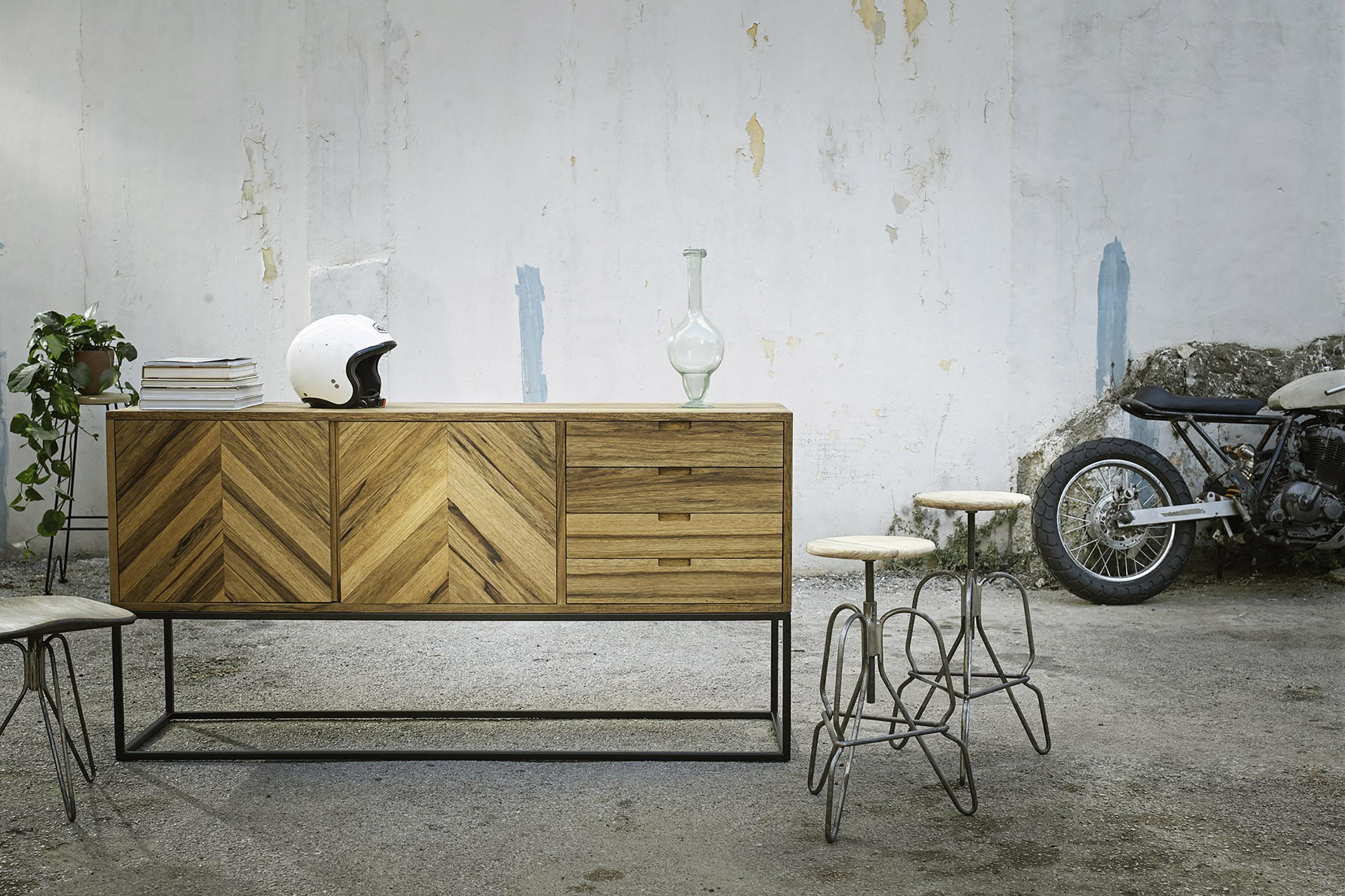Lebanese Chevron credenza For Sale