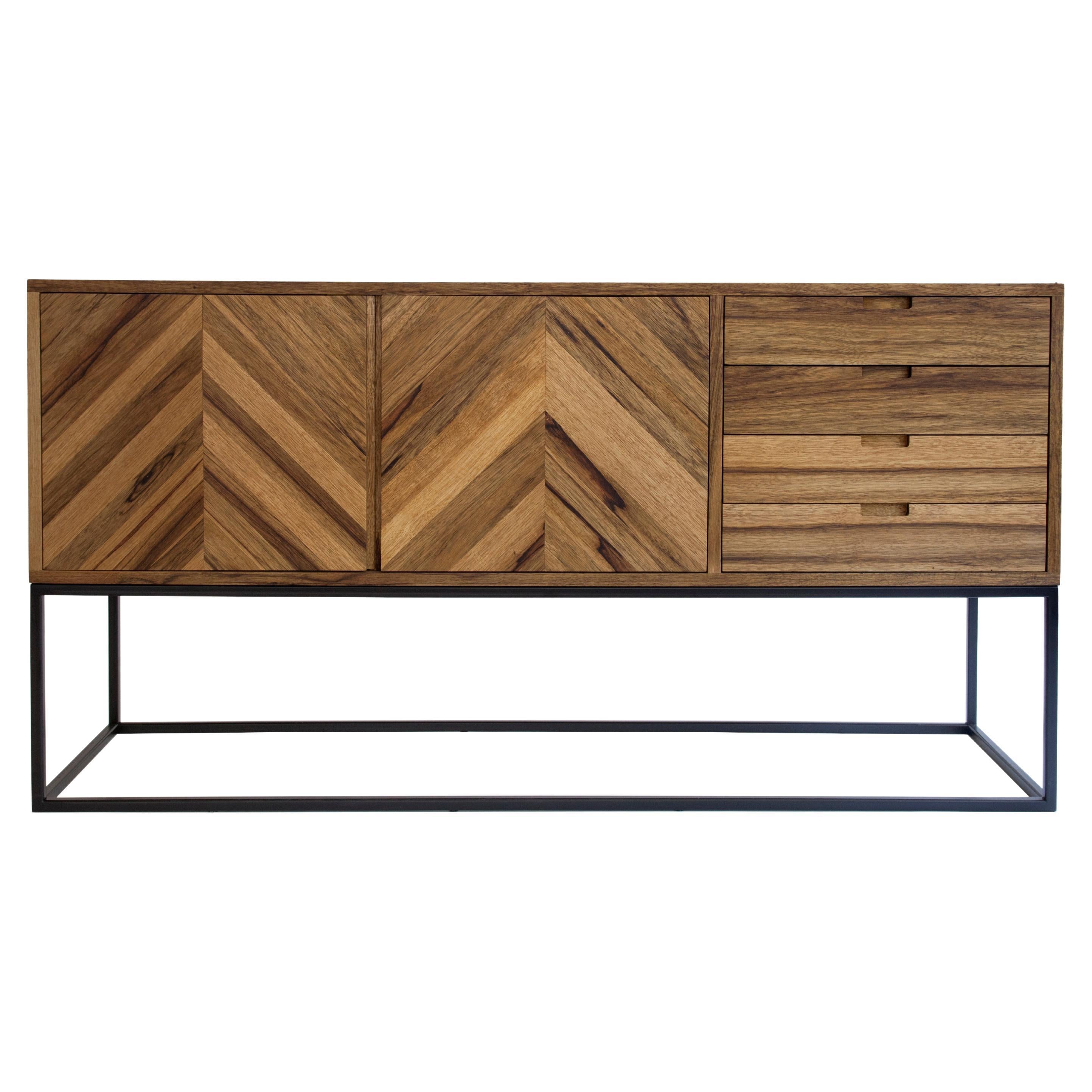 Chevron credenza For Sale
