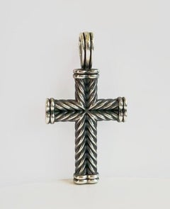 Chevron Cross Pendant Sterling Silver