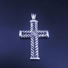 Chevron Cross Pendant Sterling Silver
