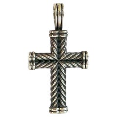 Chevron Cross Pendant Sterling Silver