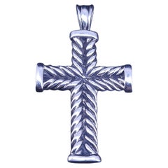 Chevron Cross Pendant Sterling Silver