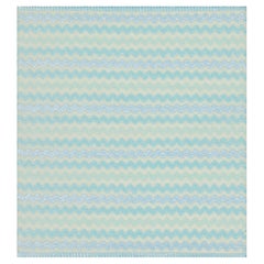 Chevron Kilim-Style with Stripe Pattern "Lagoon Zigzag" by Doris Leslie Blau
