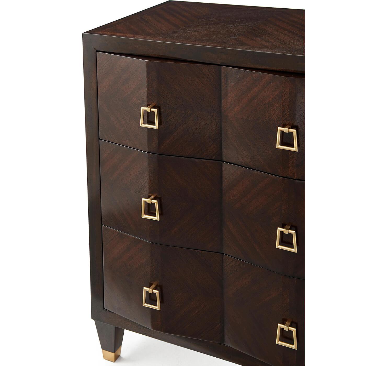 chevron oak chest of drawers