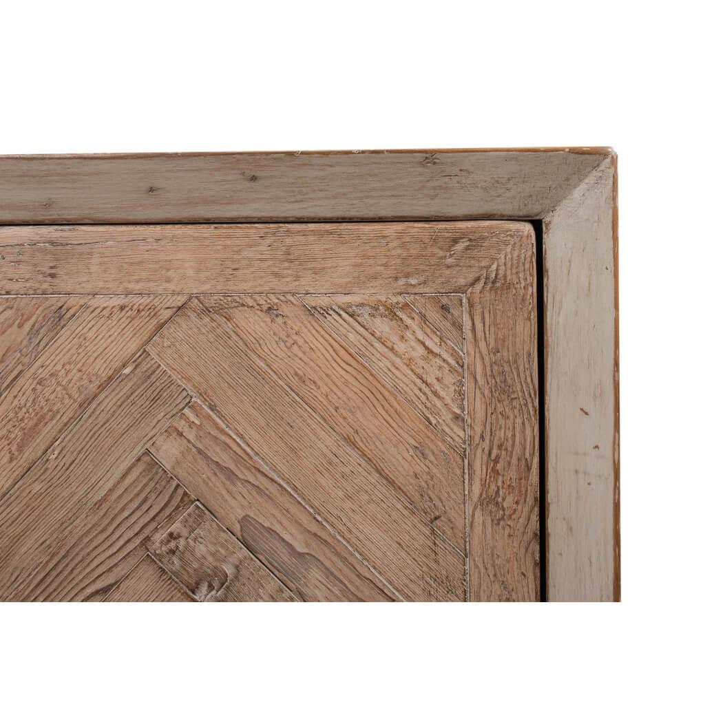 Chevron Reclaimed Wood Buffet Cabinet For Sale 2