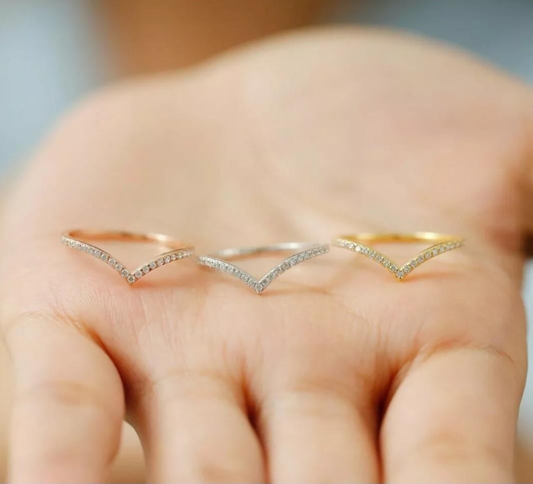 Chevron Ring 14k Solid Gold Diamond Chevron Ring V Shaped Stackable Diamond Ring

Total Carat Weight
0.24 & Under
Diamond Weight
0.14 cts Approx
Base Metal
Yellow Gold
Band Width
1mm Approx
Material
Gemstone, Natural Diamond, 14K Yellow Gold
Ring