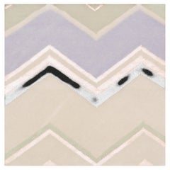 Chevron Rug in Tan, Purple, Black "Violet Crest" by Doris Leslie Blau