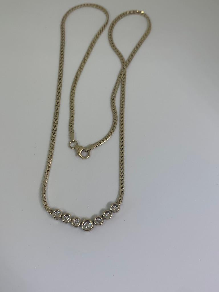 Chevron Style Natural Diamond Pendant Curb Chain 9ct Carat Yellow Gold Valuation For Sale 4