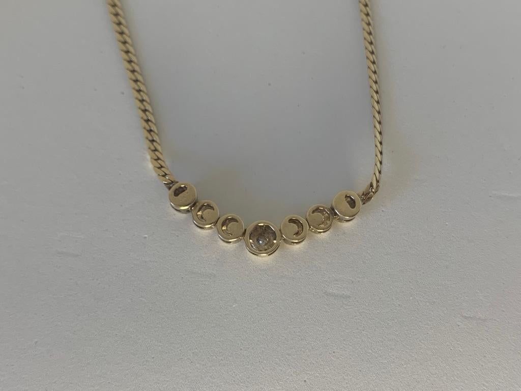 Chevron Style Natural Diamond Pendant Curb Chain 9ct Carat Yellow Gold Valuation For Sale 7