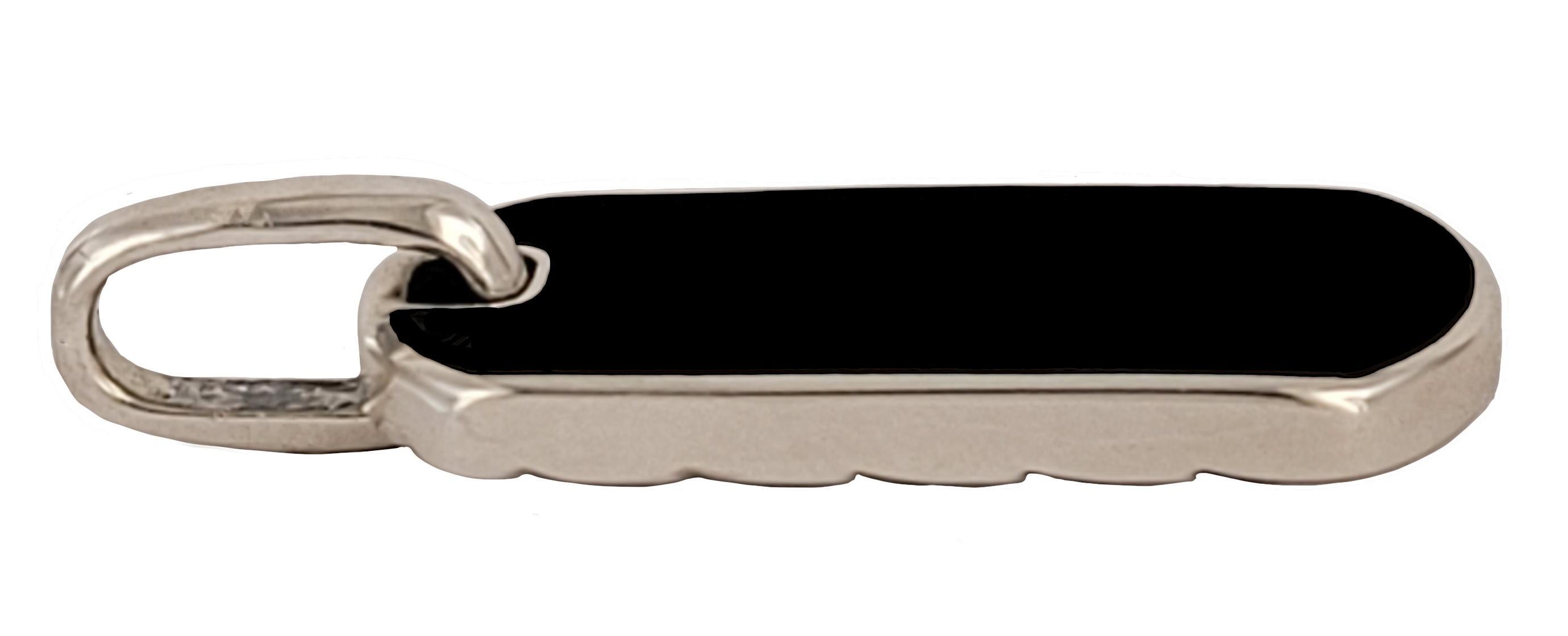Uomo Tag Chevron in argento 925 con onice nera, 27,4 mm in vendita
