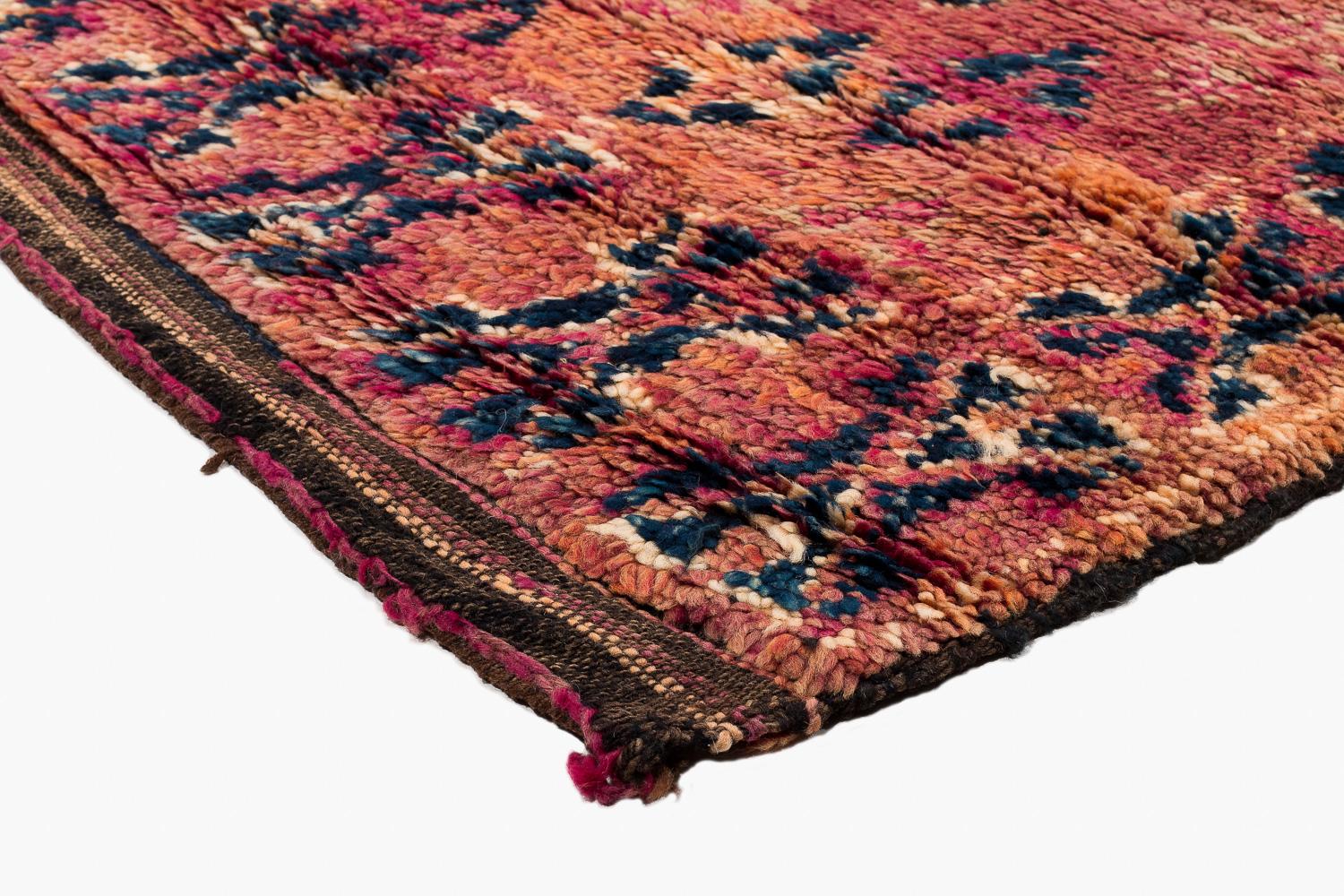 Alfombra antigua Beni Mguild de lana marroquí Shag Midcentury Vintage Chevron Lana en venta