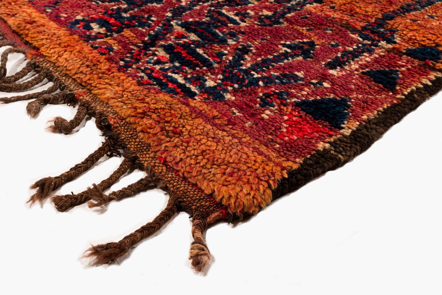 Tapis Shag en laine marocaine Chevron Vintage Excellent état - En vente à New York, NY
