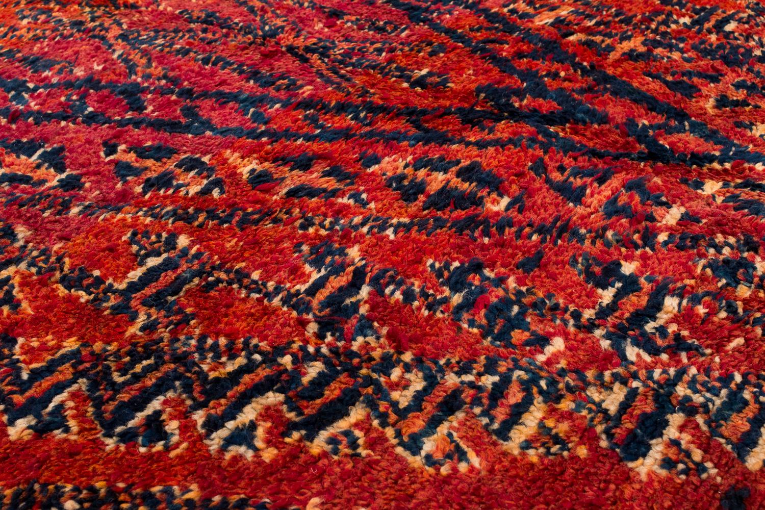 Tapis Shag en laine marocaine Chevron Vintage en vente 2