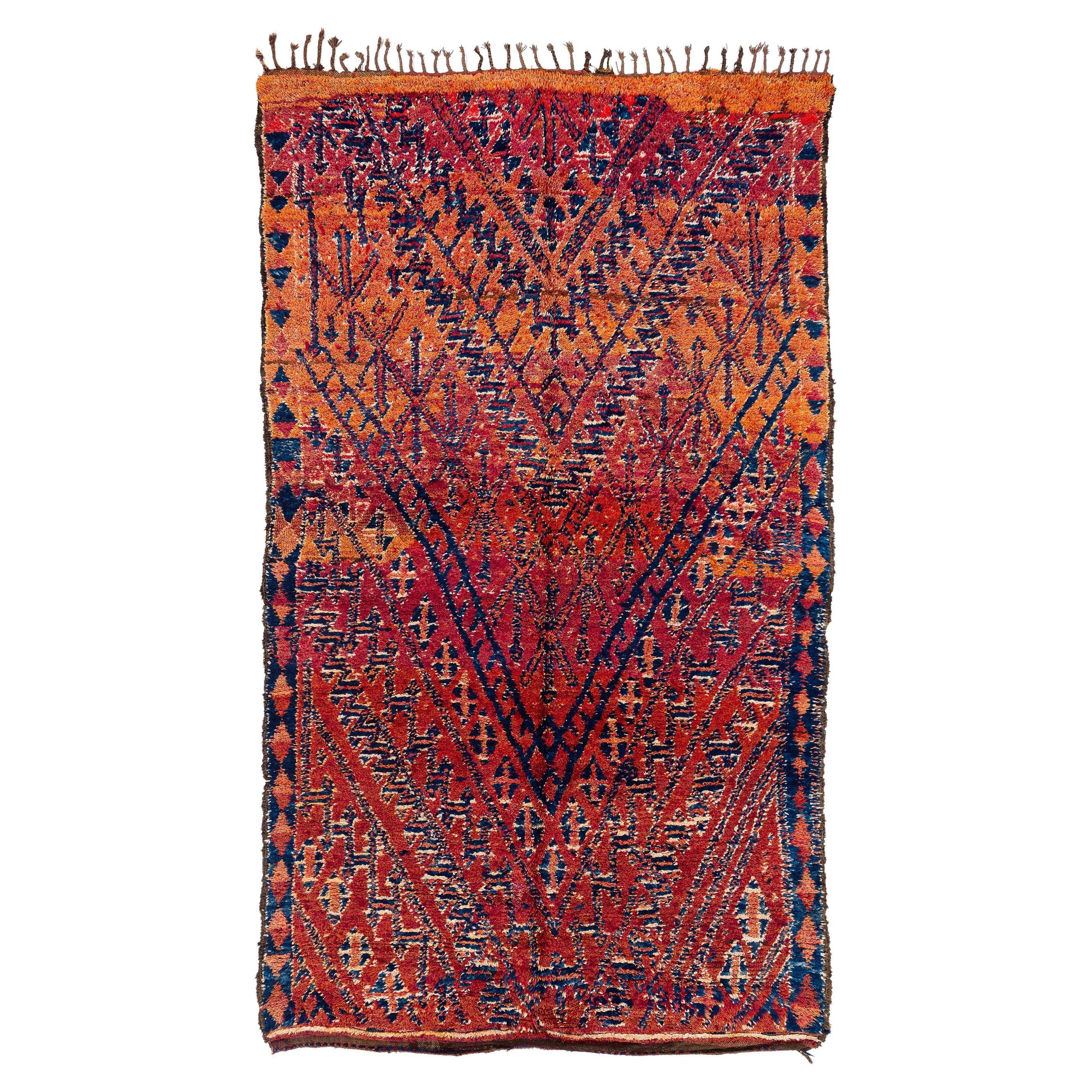 Chevron Vintage Moroccan Wool Shag Area Rug