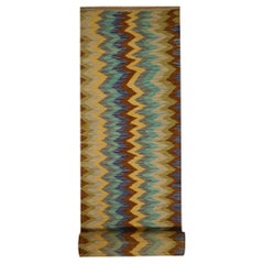 Chevron Zig Zag Design Kilim Rug Hallway Runner Wool Hand-Woven