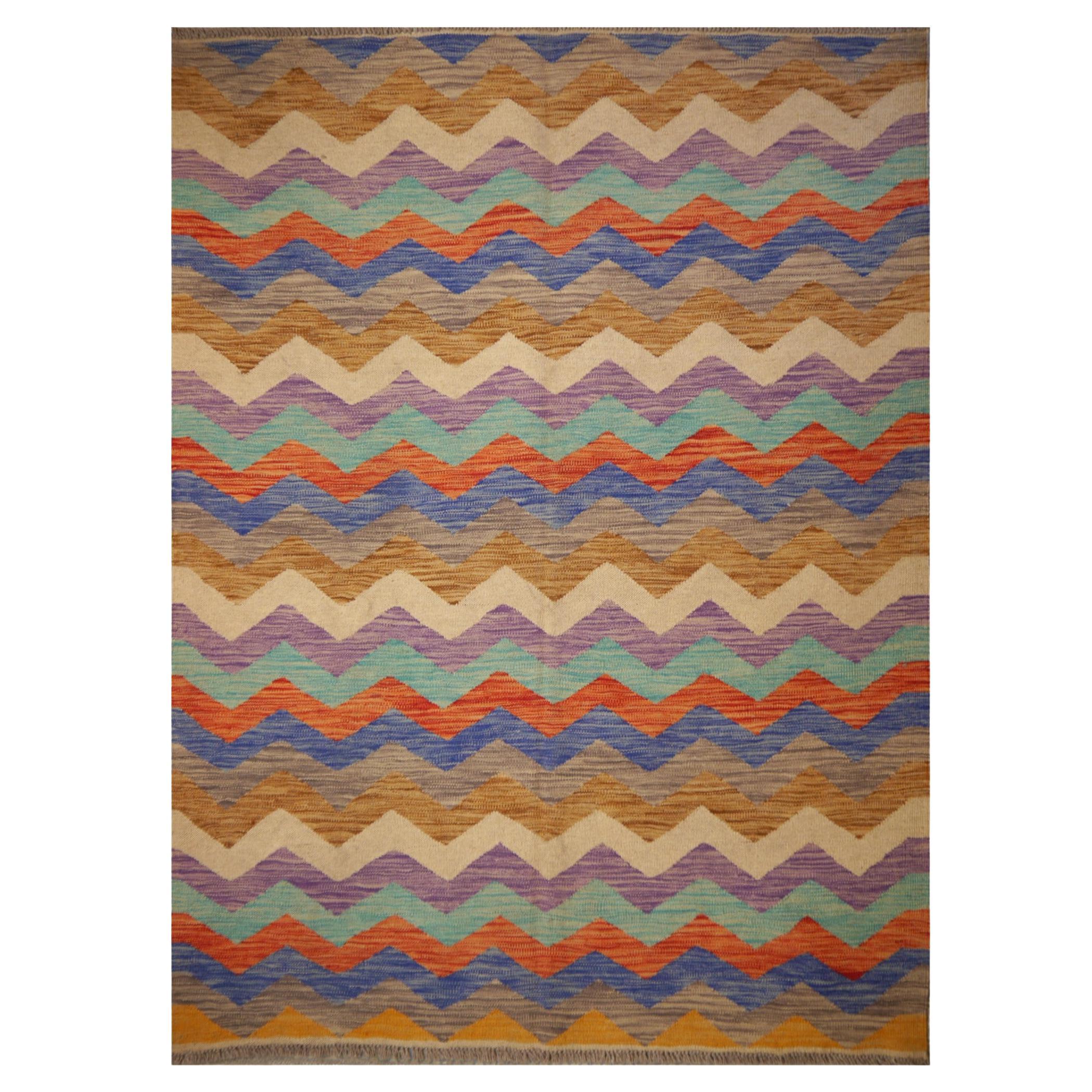 Kilim Rug Palas hand woven from fine wool Flat Fabric 