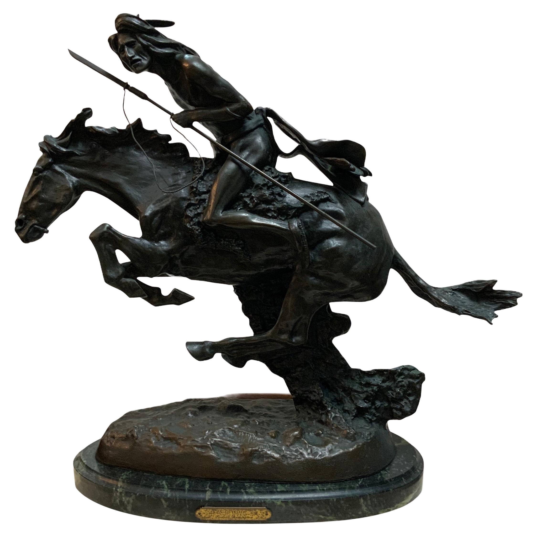 Cheyenne Bronze Sculpture by Frederic Remington