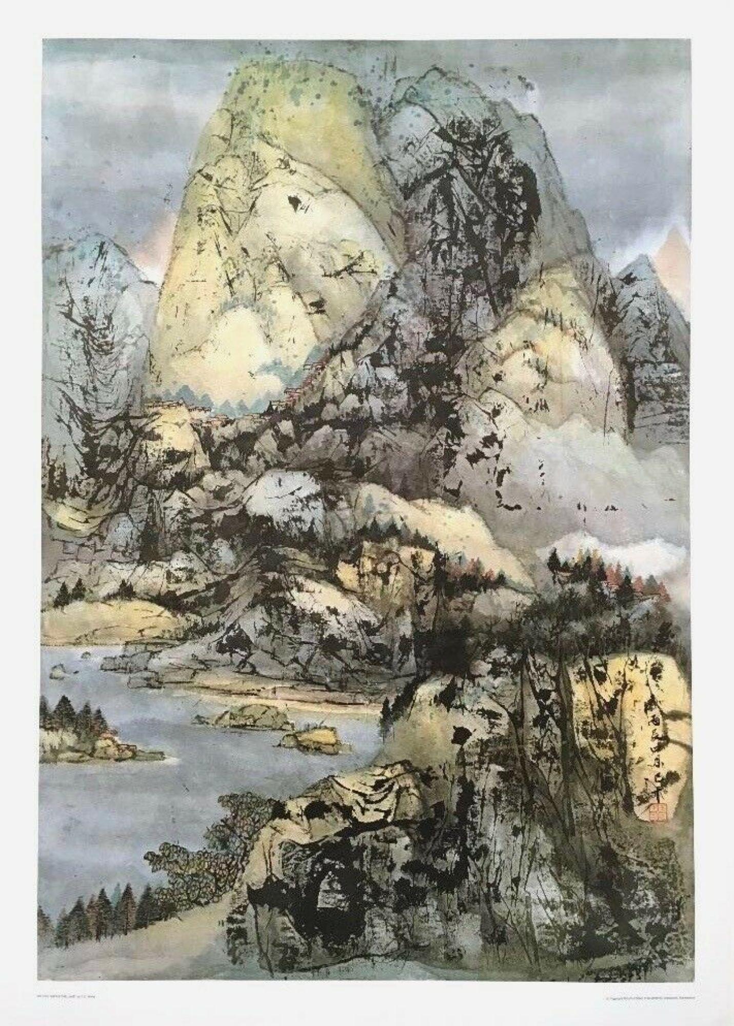 Chi-Chien Wang Figurative Print - Above the Lake