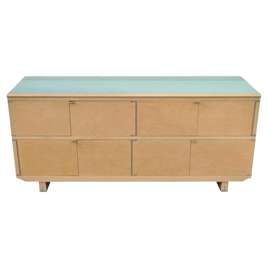 Chi Wing Lo para Giorgetti Aparador Credenza Cabinet Olo de arce y cristal
