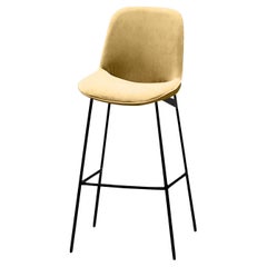 Chiado Bar Stool, Eucalyptus Leather with Vigo Plantain and Black