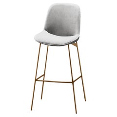 Chiado Bar Stool, Monel Leather with Aluminium and Gold