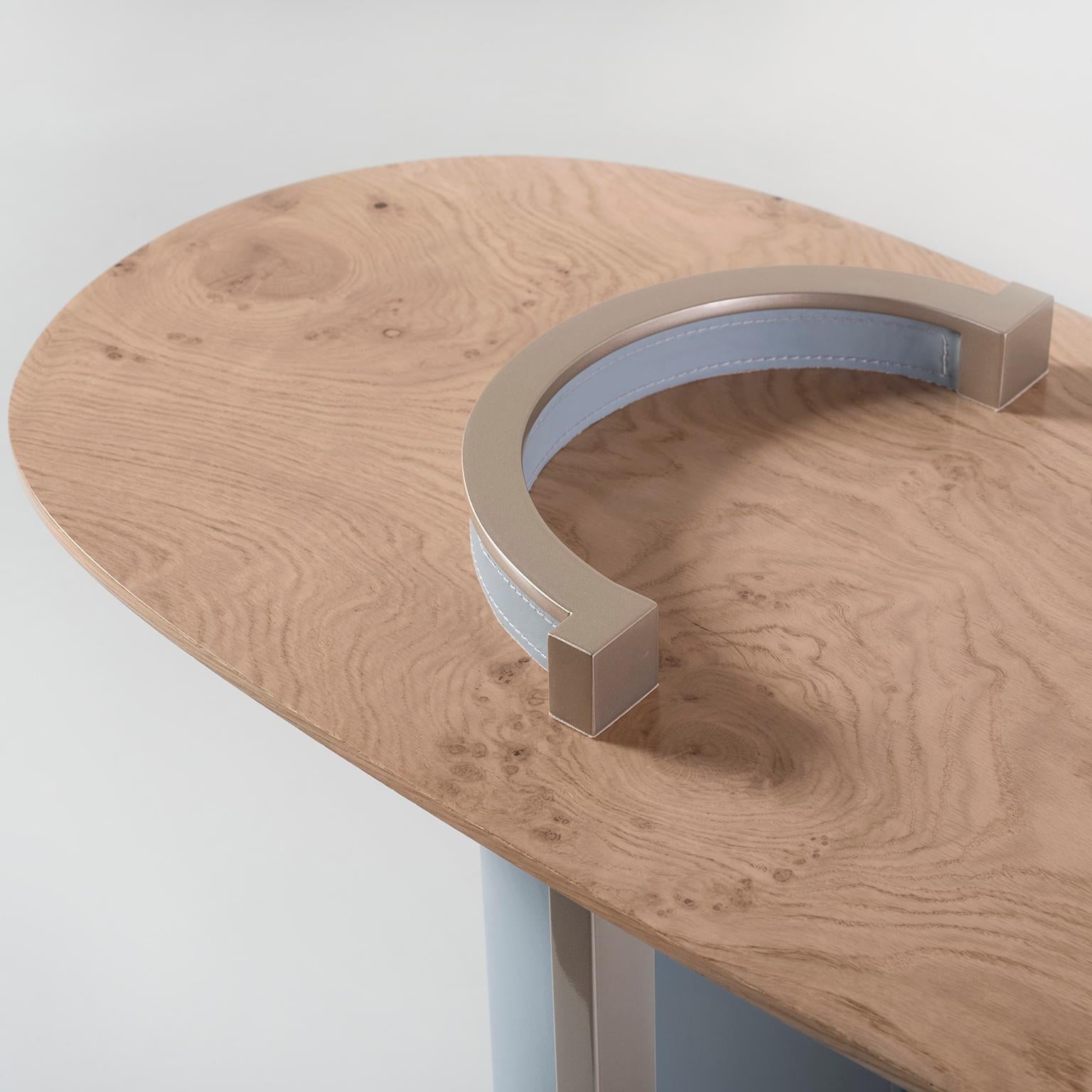 Table console moderne Chiado, racine de chêne en cuir, fabriquée à la main au Portugal par Greenapple en vente 5