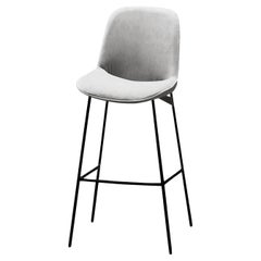 Chiado Counter Stool, Monel Leather with Aluminium and Black